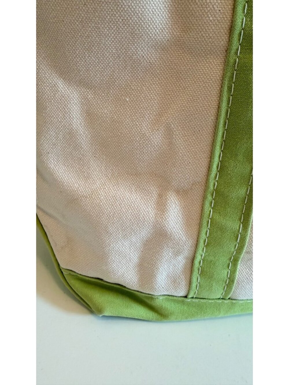 L.L.Bean Boat And Tote Canvas Bag Beige & Green Starfish Embroidery Made In USA - Picture 9 of 15